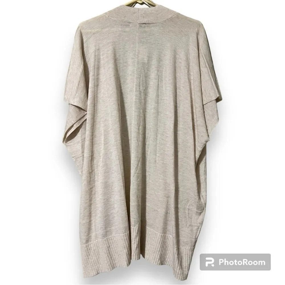 LOFT womens size XS/S cardigan lightweight rib striped wrap creme colored new - Image 2