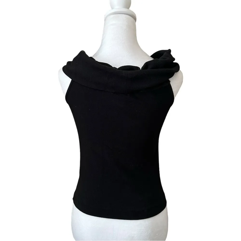 Club Monaco Womens Size XS Black Sleeveless Cowl Neck - Image 3