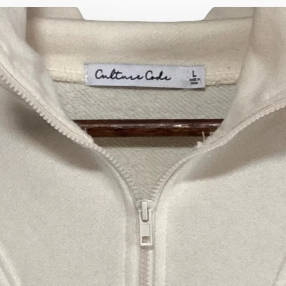 Culture Code Cream 1/4 Zip Pullover Sweater Size Large Cozy Neutral Lightweight Tan - Image 4