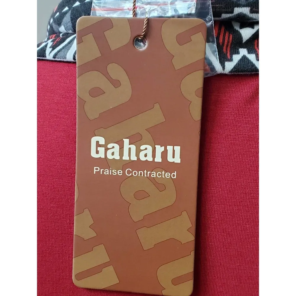 Gaharu Women's Red Polyester Cowl Neck Long Sleeve Knee Length Dress Size Medium - Image 10