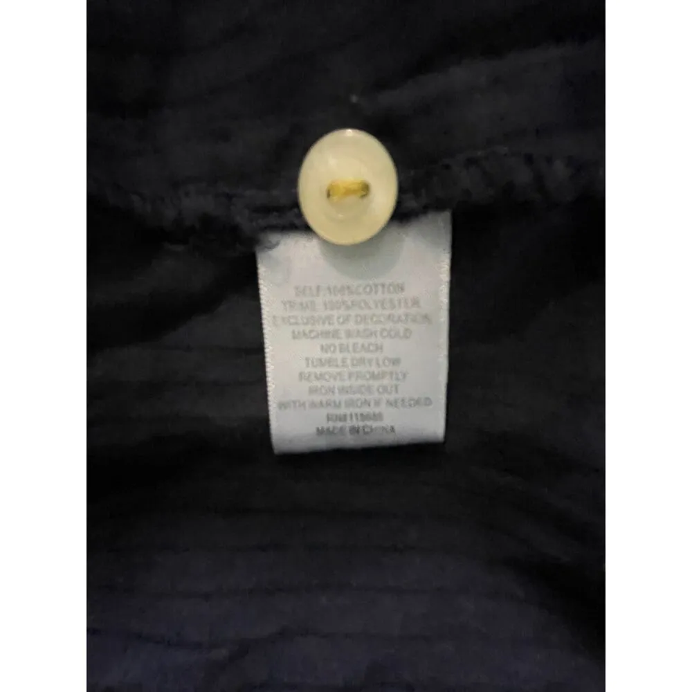 3J Workshop Johnny Was Blue Button Front Dress Floral Skull Embroidery Small - Image 13