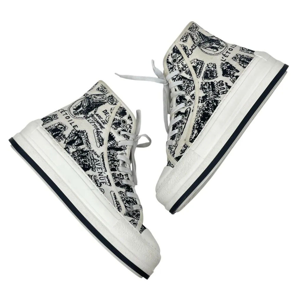 Christian Dior Walk'n'Dior Platform High Top Sneaker Plan de Paris Size 38 - Image 6