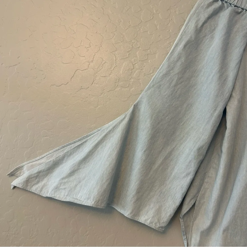 Tibi chambray off the shoulder tie sleeve blouse top size 0 - Image 7