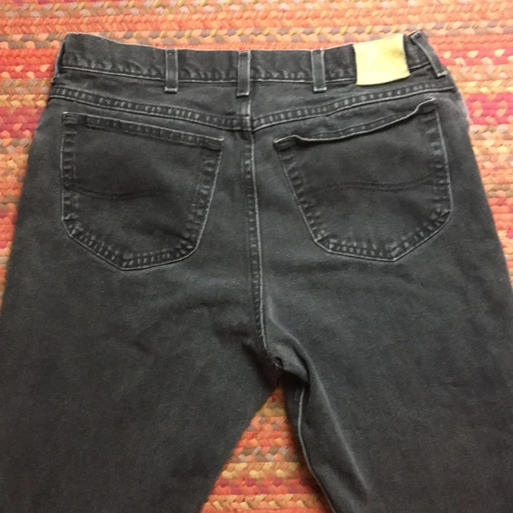VINTAGE BLACK LEE STRAIGHT FIT JEANS - Image 5