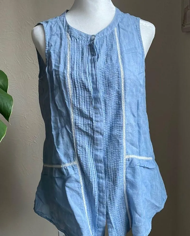 DKNY cute denim blue cotton tank Size XS - Image 2
