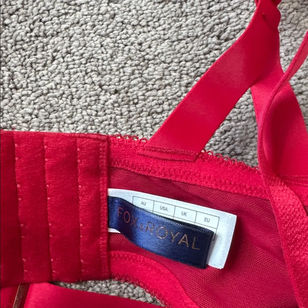 Fox & Royal Red Alexandra Underwire Bra SIZE 38H - Image 2