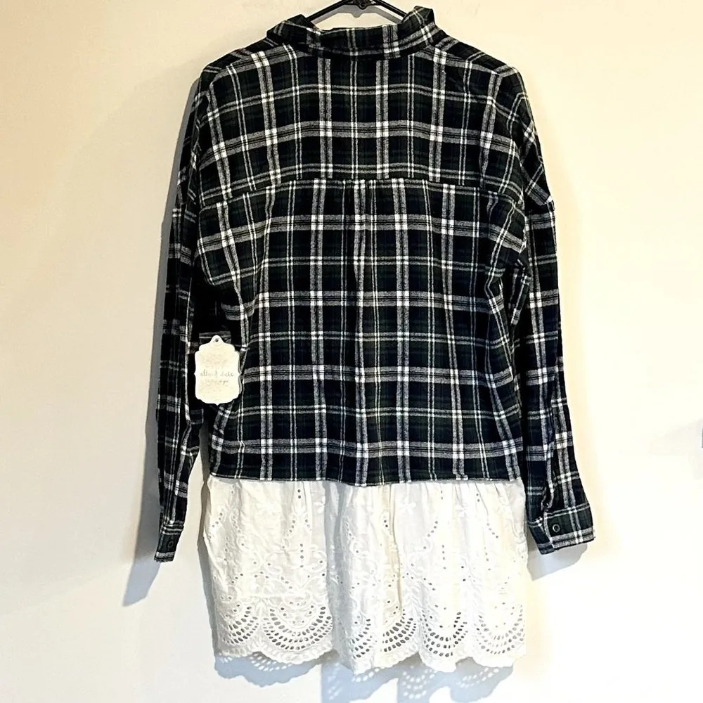 NWT Altar'd State Flannel and Lace Long Sleeve Shirt - Medium - Image 7