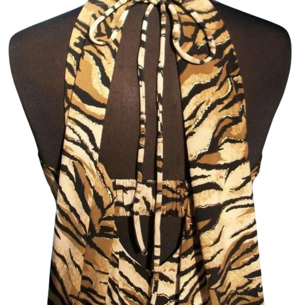 Cache Animal Metallic Kissed Halter Dress Rhinestone Metal Rings New NWT $158 - Image 7