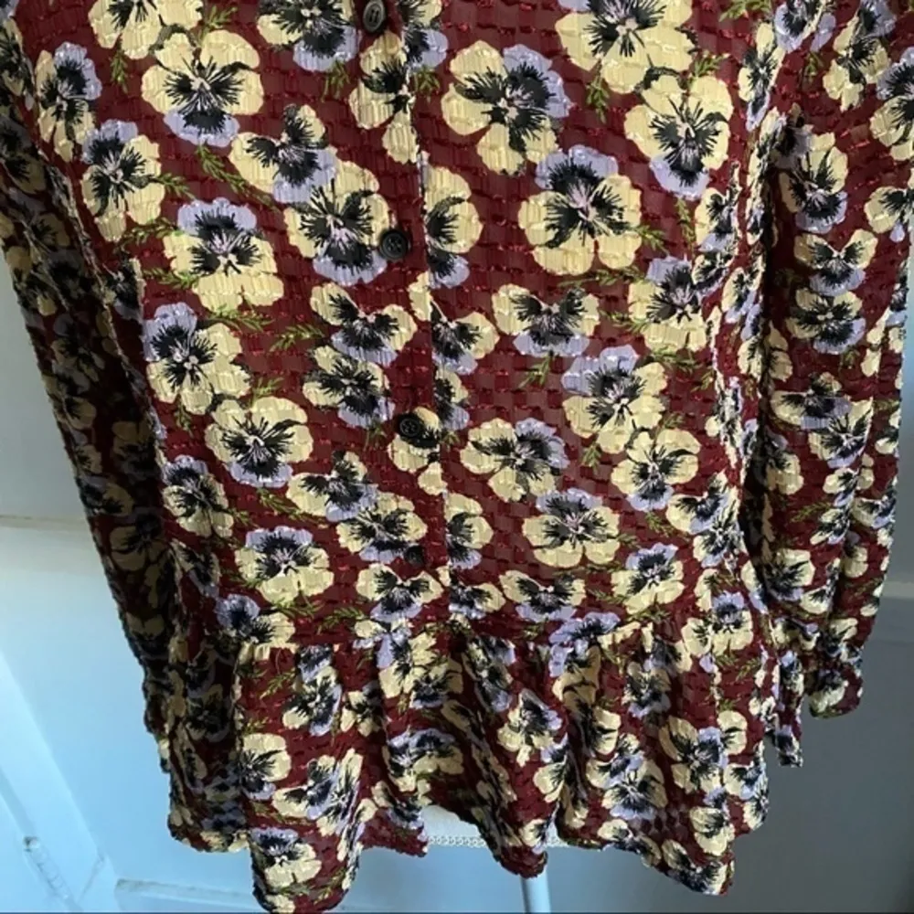 Madewell • NWT Drawstring Ruffle-Hem Top in Viola Floral - Image 8