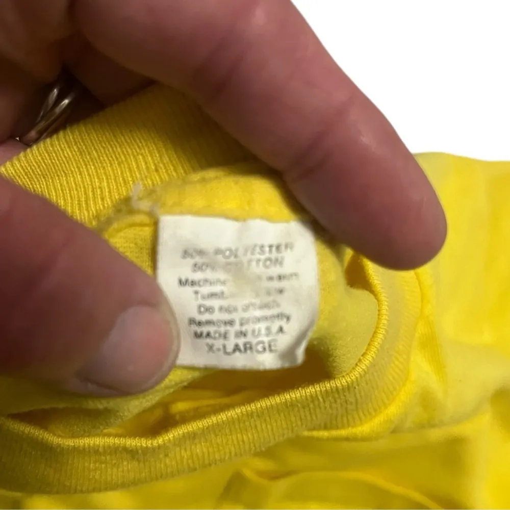 Vintage 1989 Rare Camel Cigarette Joe Cool Short Sleeve T Shirt Size‎ XL Yellow - Image 7