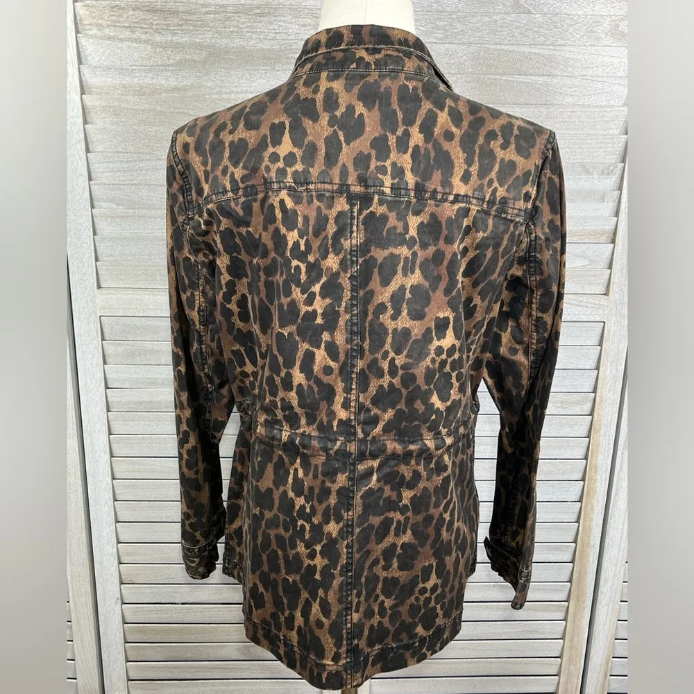 STYLE & CO. Stretchy Jean Jacket Leopard Print-Medium - Image 3
