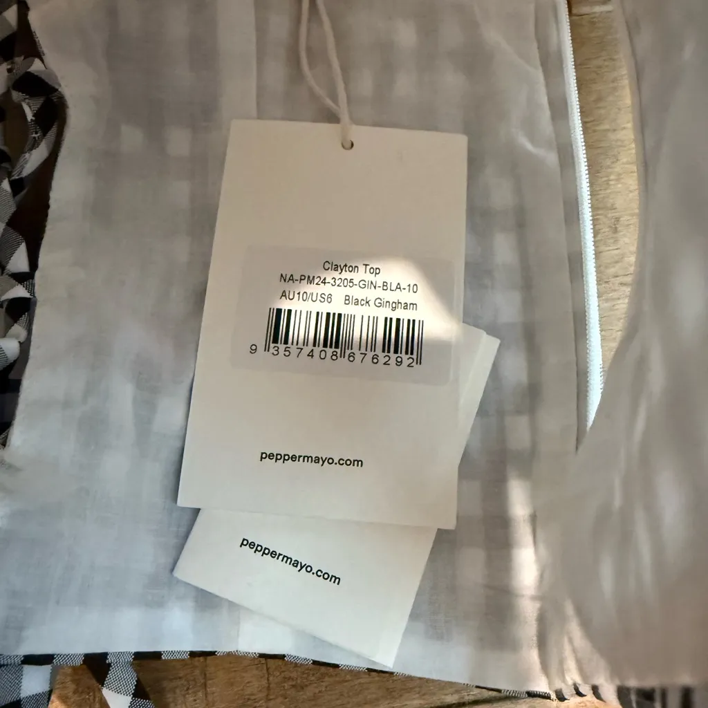 NWT Peppermayo - Clayton Top - Black Gingham - Image 4
