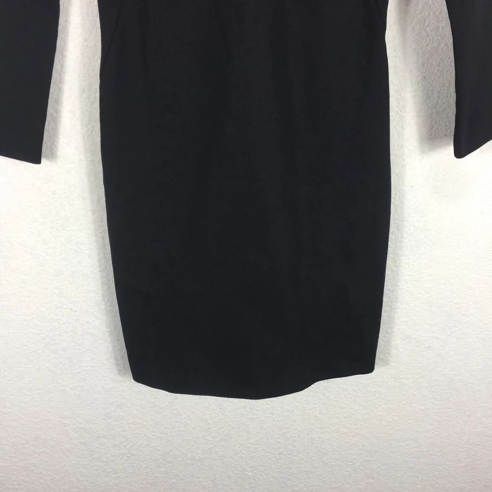 Stella McCartney Black Embellished Neck Mesh Insert Knee Length Dress Size 44 - Image 9