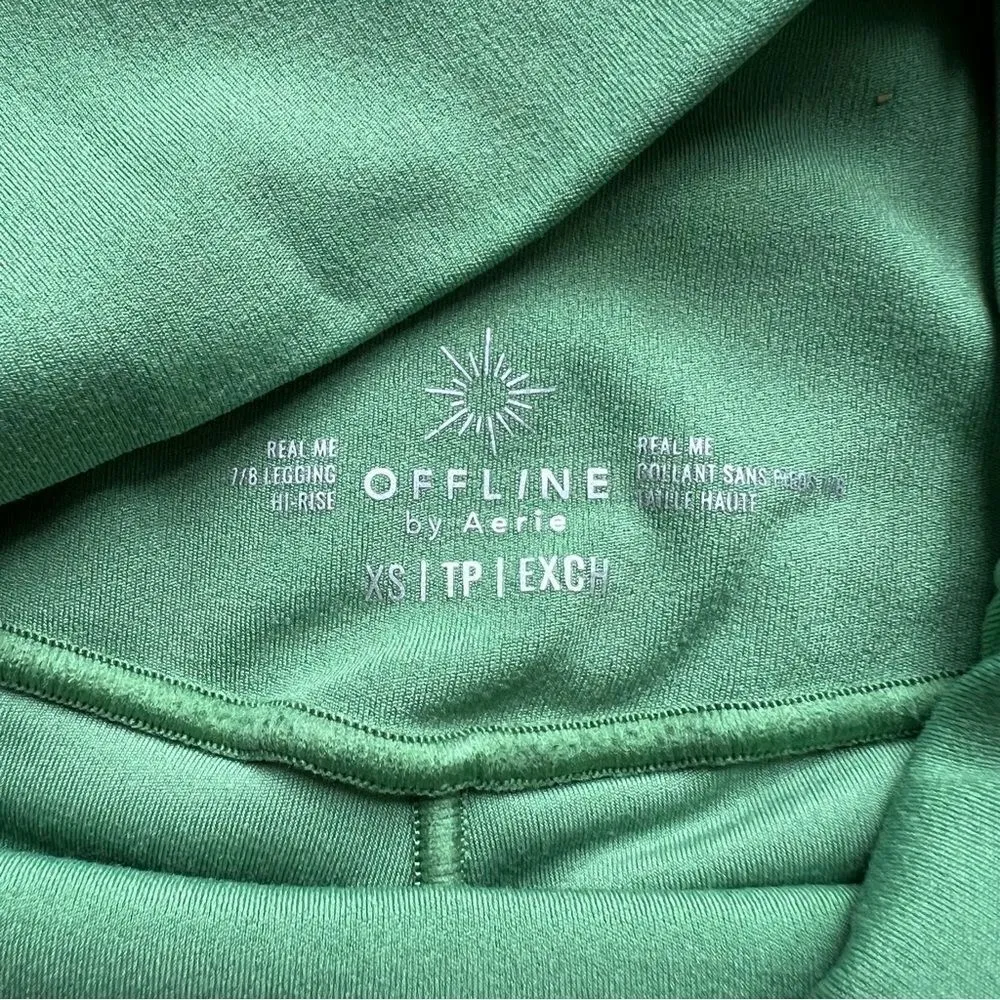 Offline by Aerie Real Me 7/8 High Rise Pocket Leggings Kelly Green Size XS - Image 5