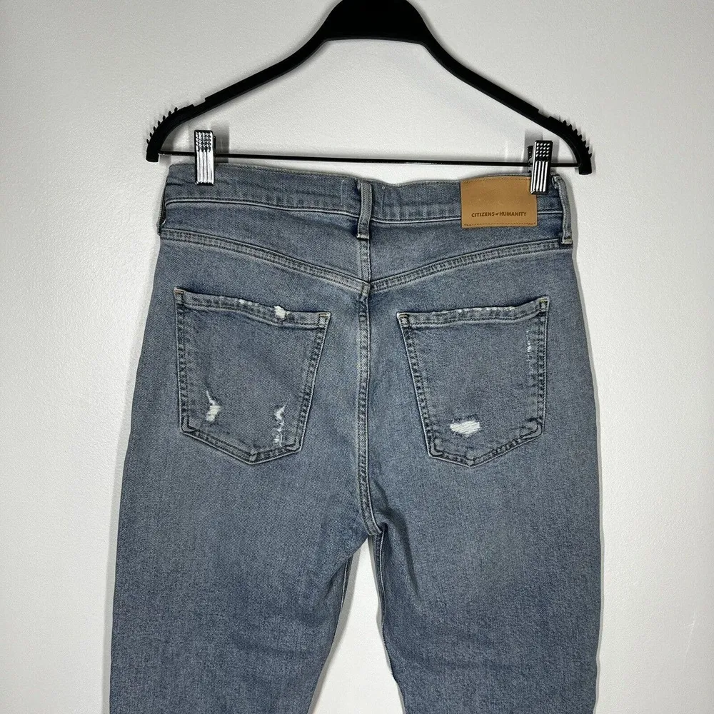 Citizens Of Humanity COH Sz 28 Isola Crop Boot Cut Jeans Raw Hem Button Fly - Image 5