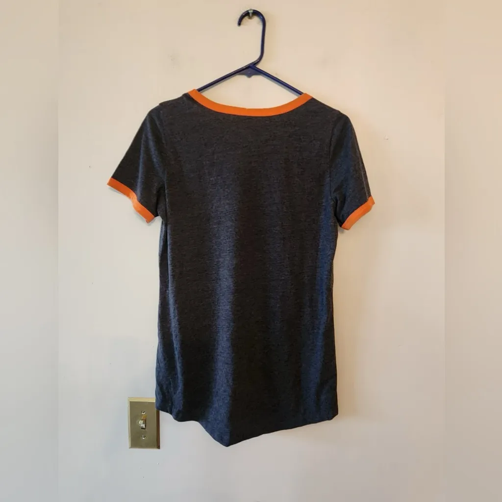 MLB San Francisco Giants Short Sleeve ringer t Shirt Size womens M Gray orange Size M - Image 2