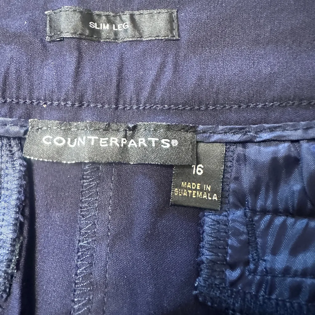 Counterparts Navy Blue; stretchy work pants size 16 - Image 6