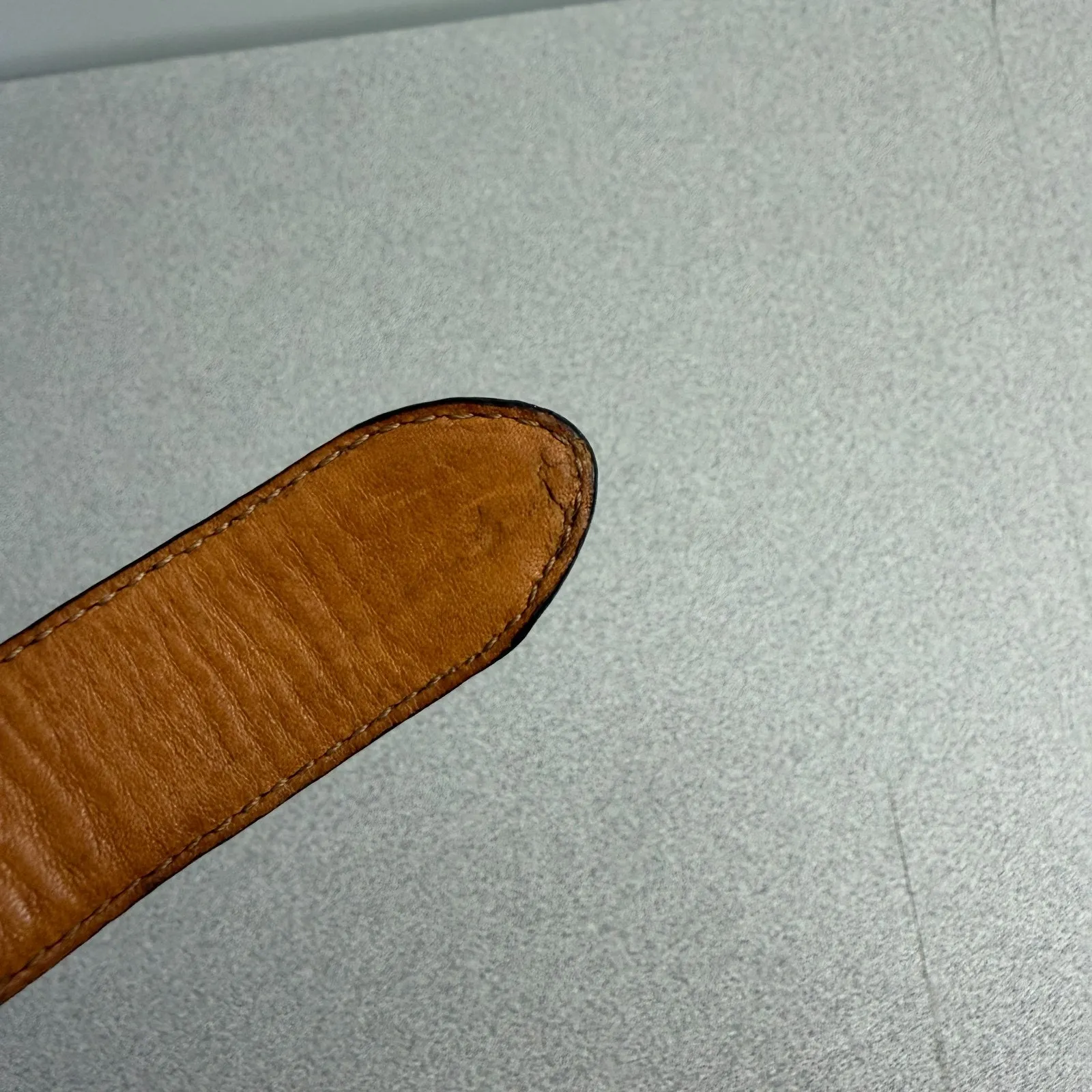 Ralph Lauren Collection Leather Belt Womens Medium Brown Gold Buckle Croc Emboss - Image 11