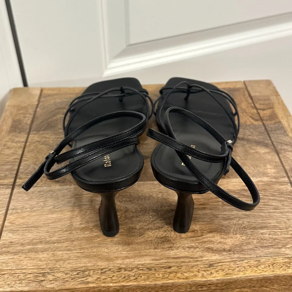 REFORMATION Gen Heeled Sandal in Black Snake Suede Size US 9.5 - Image 7