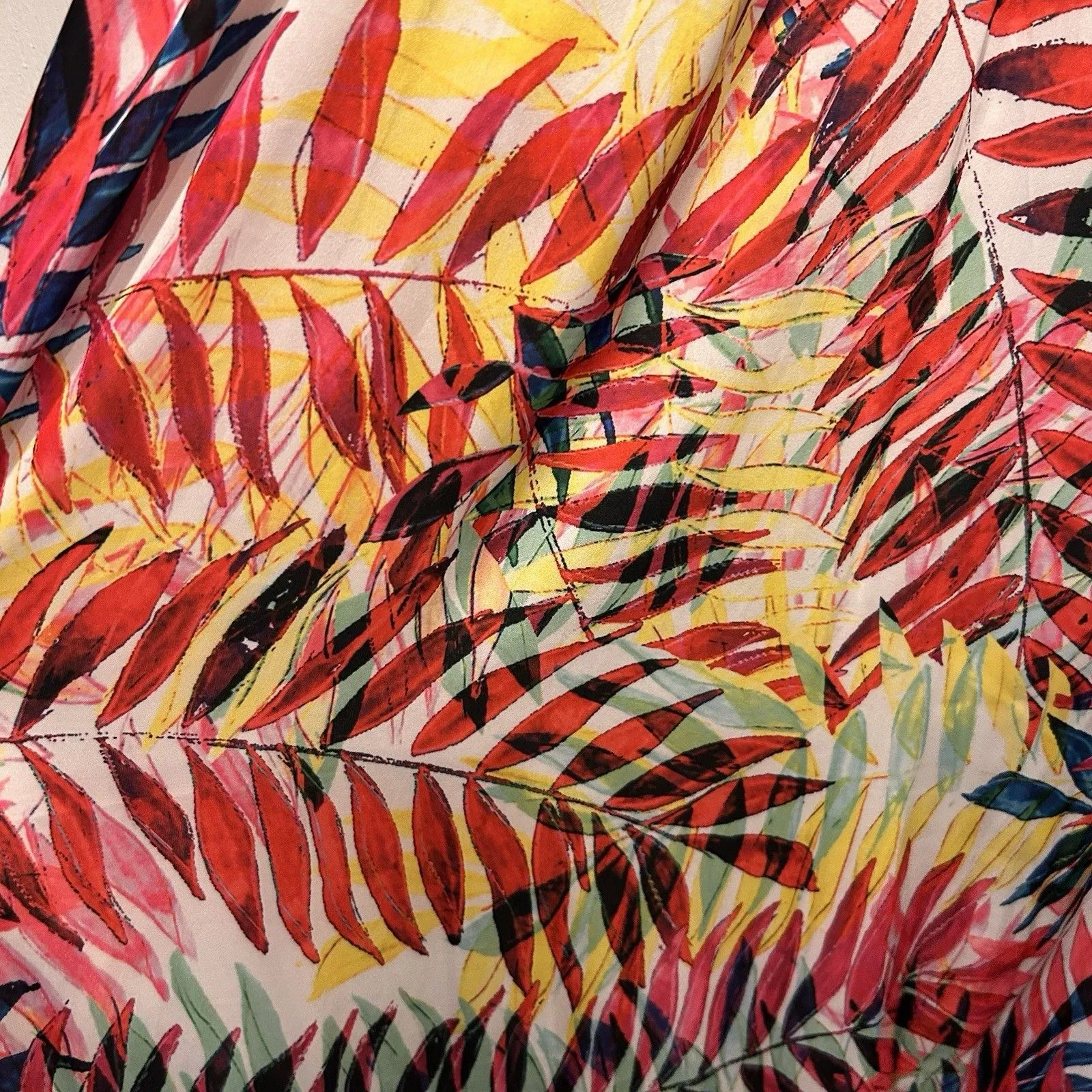 Nicole Miller Satin Flowy Maxi‎ Dress Pockets 1X Fern Resort Cruise Vacation - Image 7