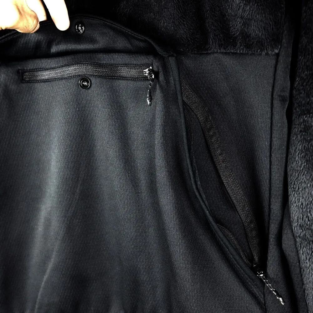 Adidas Originals Sweatshirt Women S Black Fleece Detail Half-Zip Pocket Gorpcore - Image 7