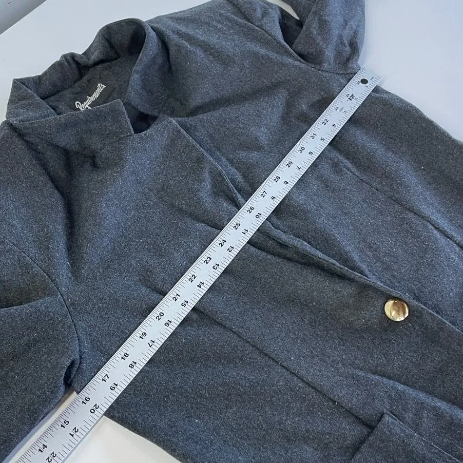 Requirements Blazer Womens 7/8 Grey‎ Gold Button Jacket Vintage Wool - Image 7