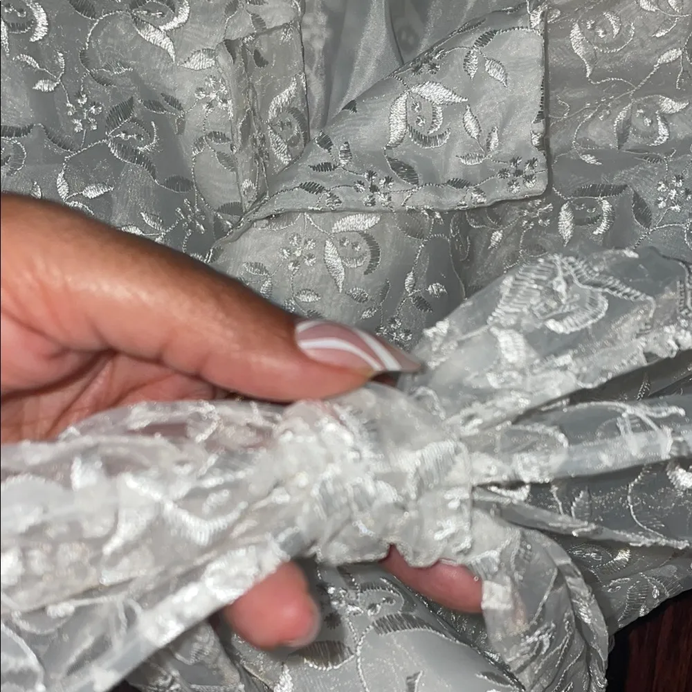 Vintage MSK White Blazer with Elegant Lace Detailing - Image 9