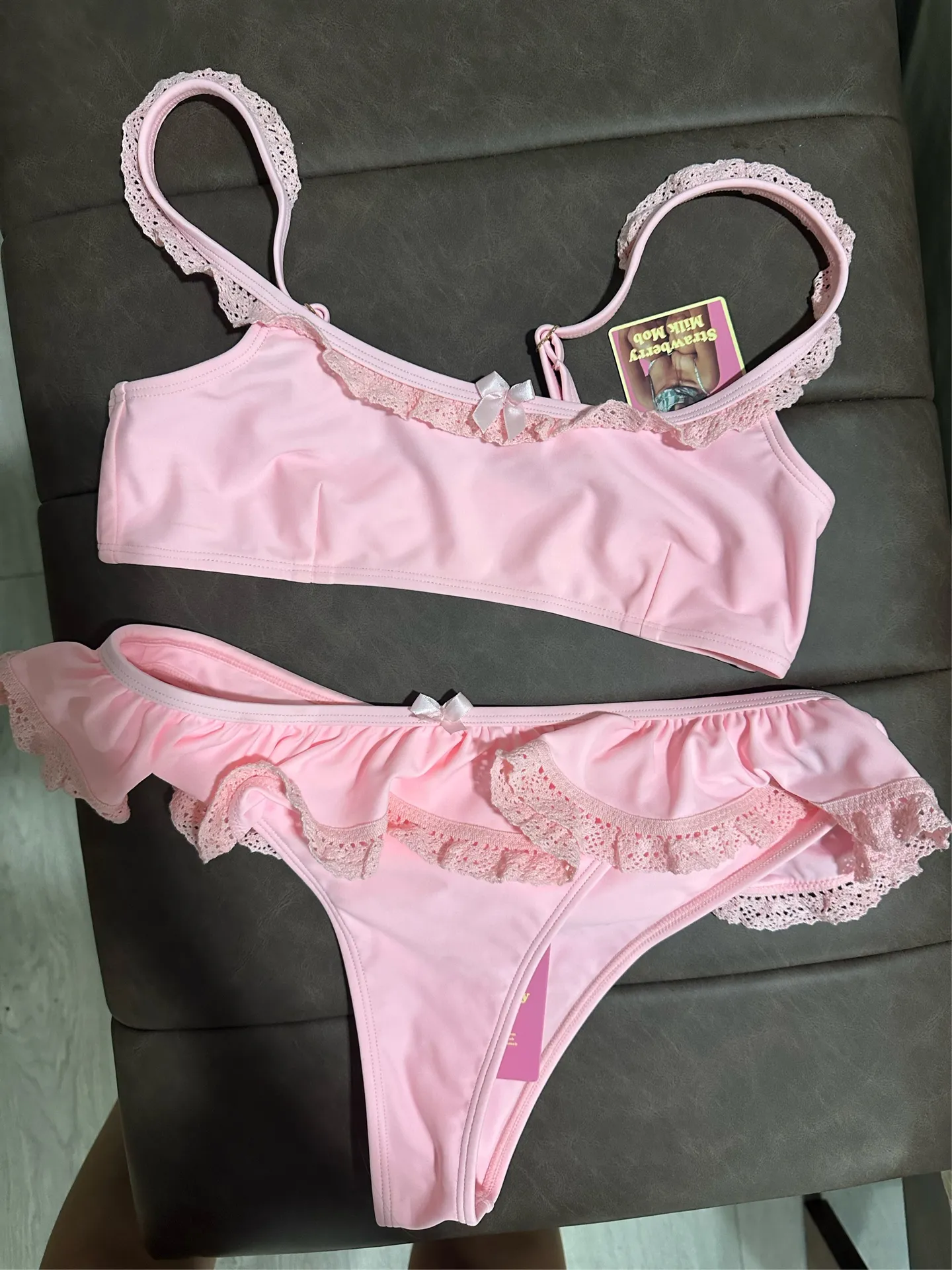 Strawberry milk mob Georgie Porgie Top & bottom Pink - Image 3