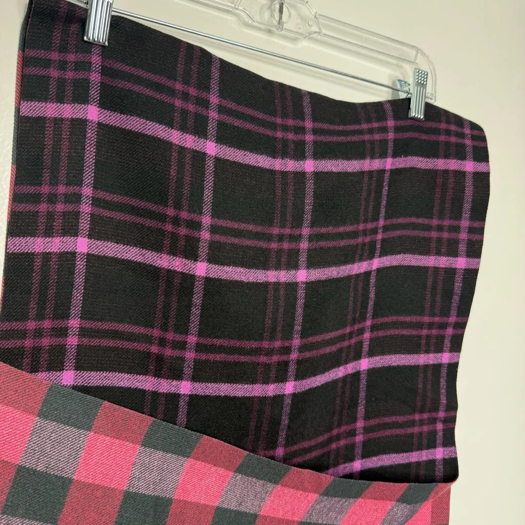 NWT J. Jill Reversible‎ Plaid Scarf With Fringe One Size Black - Image 7