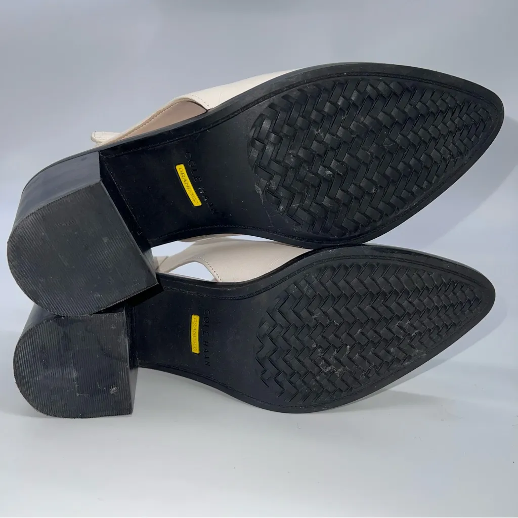 Cole Haan Women’s Off-White/Cream Slingback Leather Mules w/3” Block Heel-Size 7 - Image 8