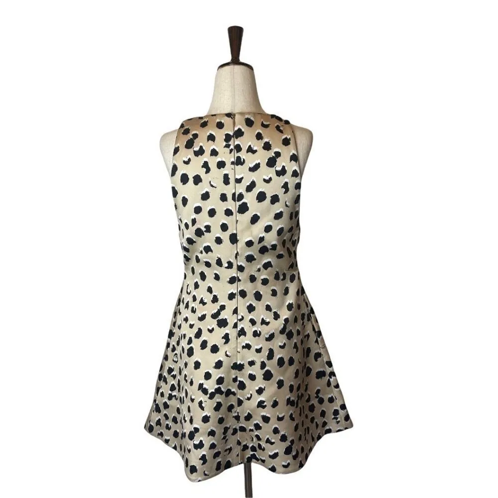 Cameo Tan Black and White Leopard Print V‎ Neck Sleeveless Mini Dress Size S - Image 7