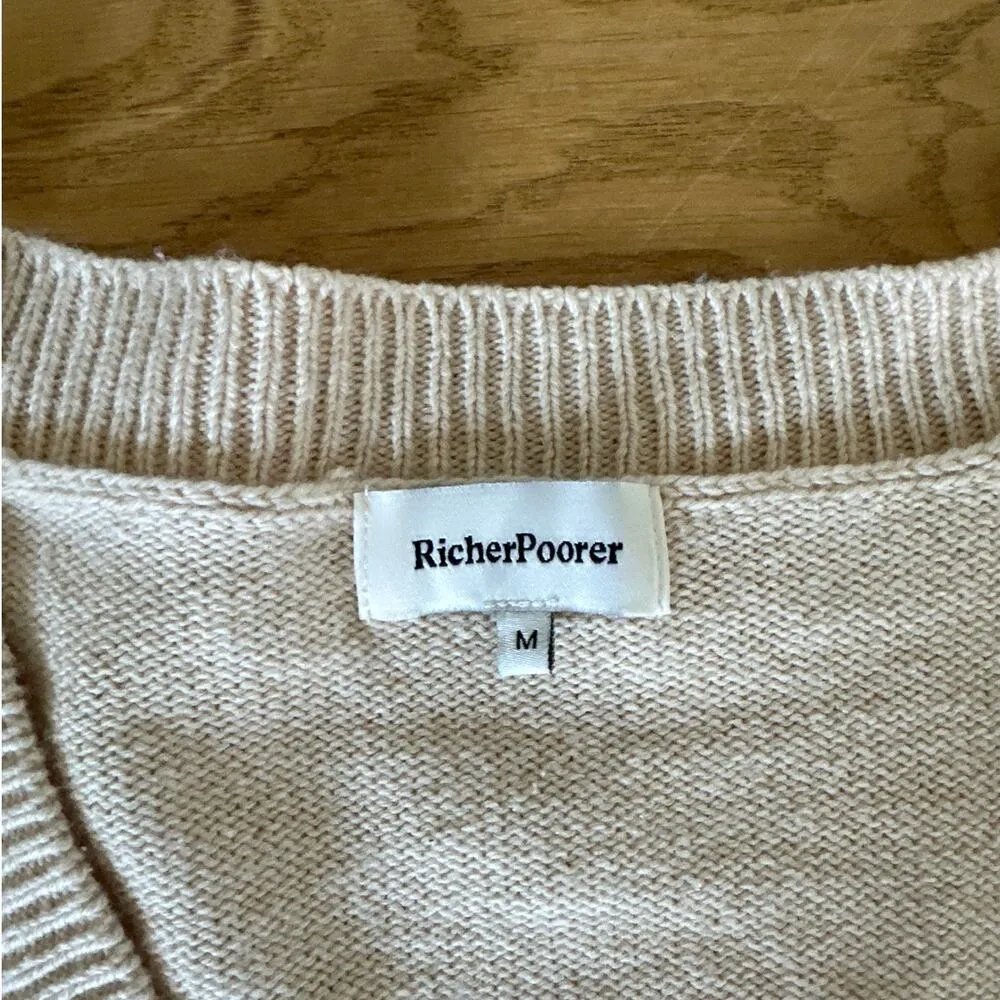 Richer Poorer - Alexa V Neck Knit Cardigan in Beige - Image 2