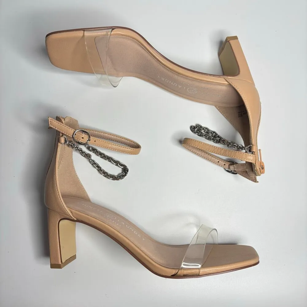 Chinese Laundry Yara Ankle Chain Heels in Taupe/Clear Vinyl - Image 8