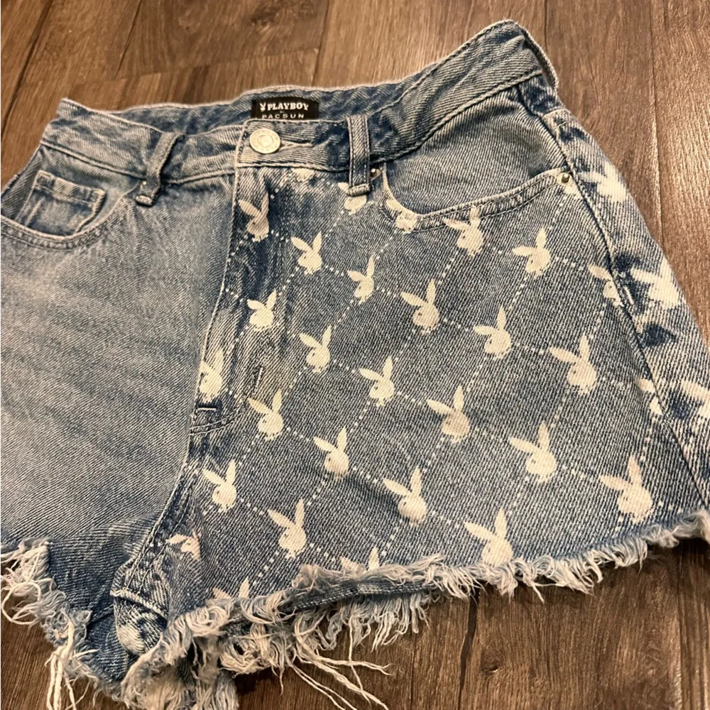 Playboy Pacsun Denim Cutoff Jean Shorts Cotton 25 Daisy Dukes Boho Grunge Bunny - Image 5