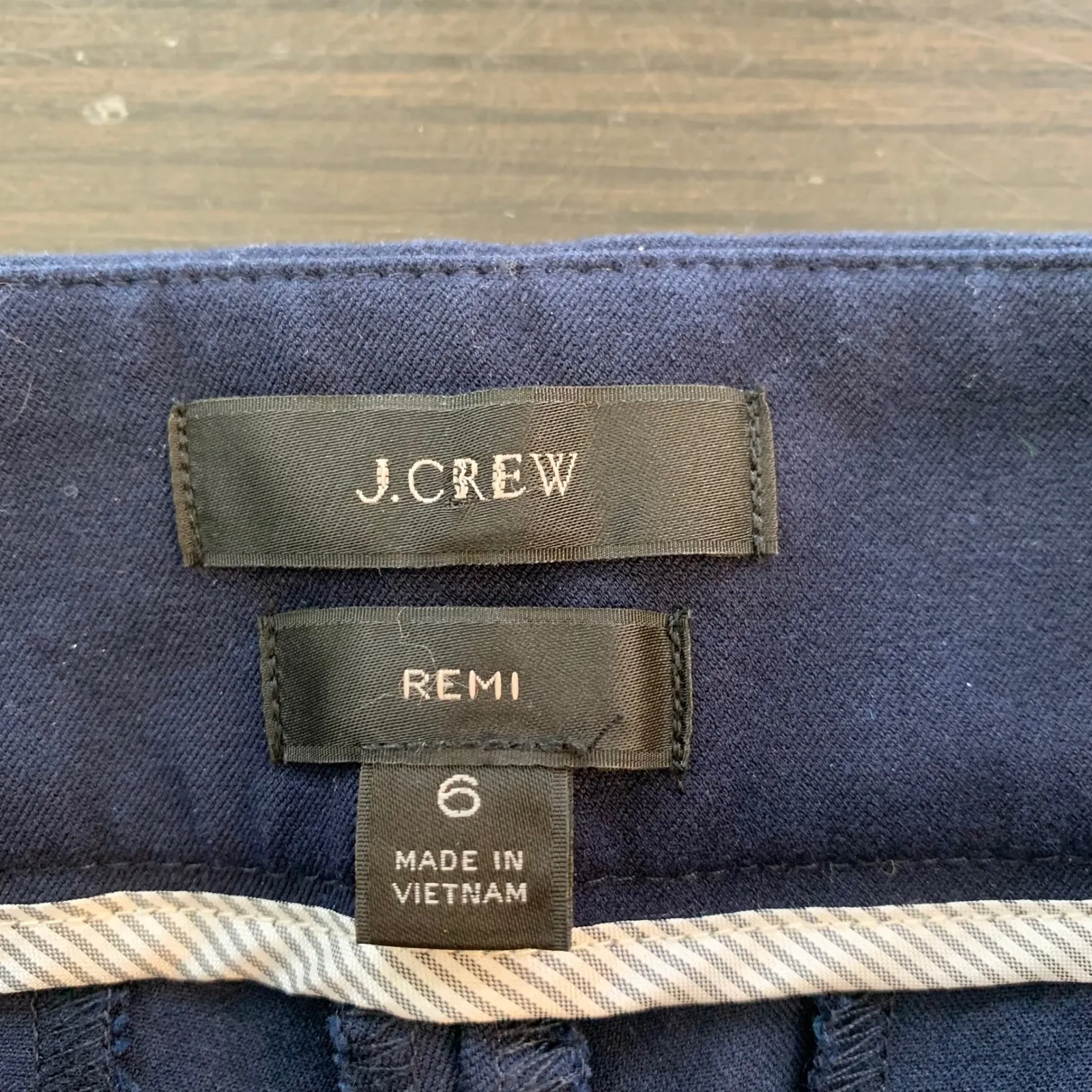 J Crew Remi Navy Blue Straight Leg Stretch Pants Women's Size 6 Preppy School - Image 3