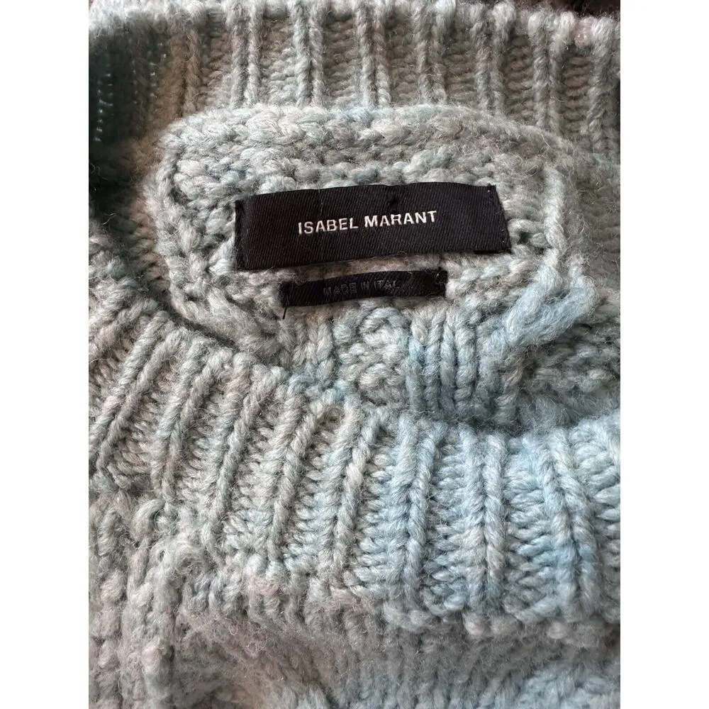 Isabel Marant Paloma Blue Chunky Cable Knit Sweater Size French 36 US 4 RARE - Image 5