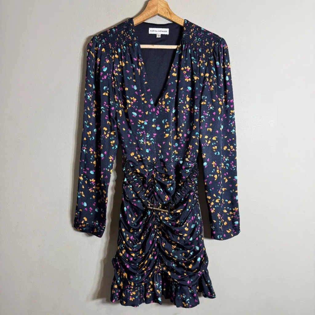 Karina Grimaldi Renatta Speckled Mini Dress Women's Small Blue Formal Wedding - Image 6