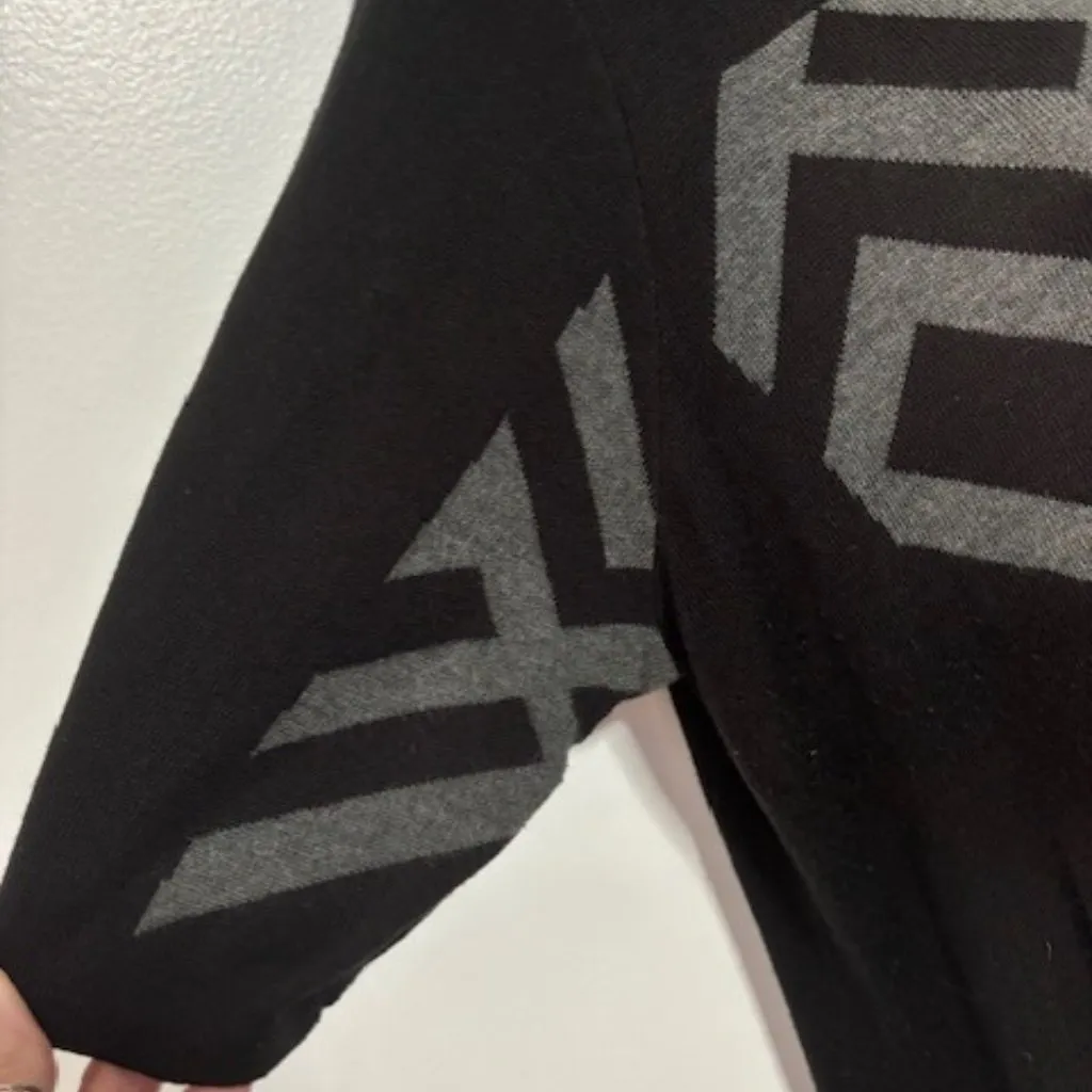 Gabby Skye Black Gray 2X Sweater Dress Sheath Geometric Short Sleeve Modern Muse - Image 6