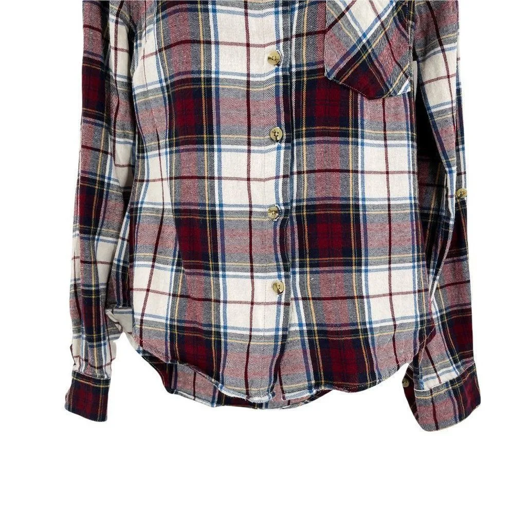 Miami Plaid Long Sleeve Button Up Shirt X-Small XS - Image 72