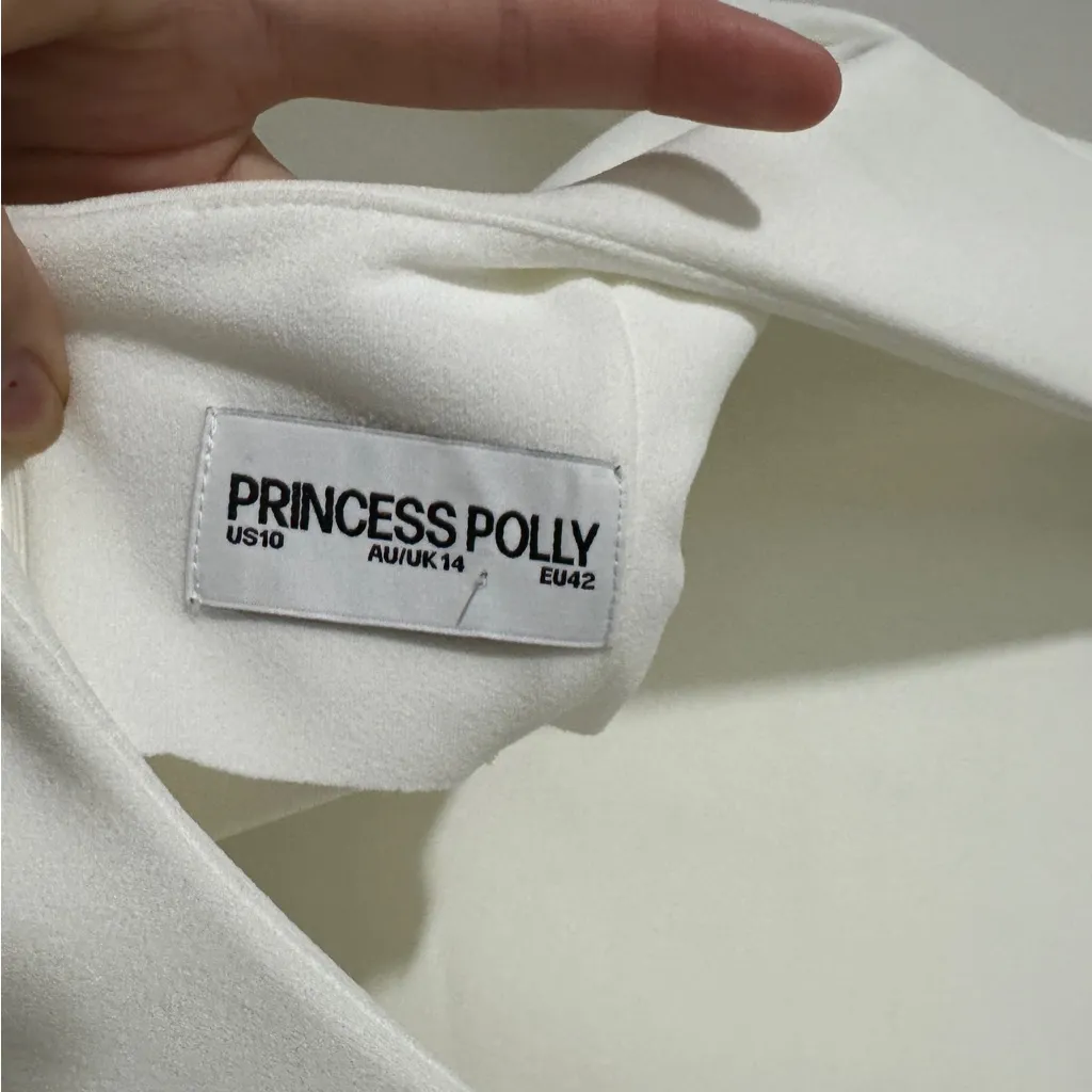 Princess Polly CARTERS LONG SLEEVE MINI DRESS WHITE - Image 5