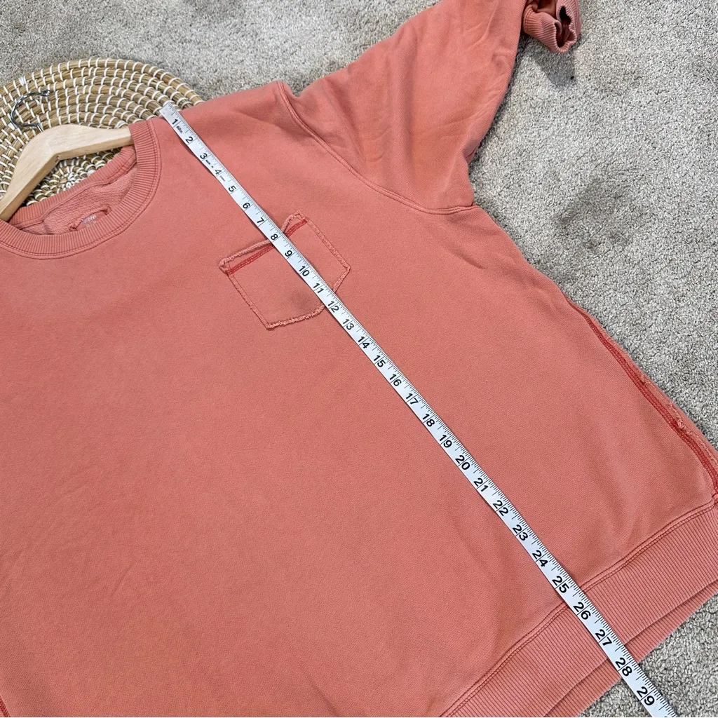 aerie Women’s Pullover Crew Neck Sweatshirt Longsleeve Lounge in Coral Oramge M - Image 11