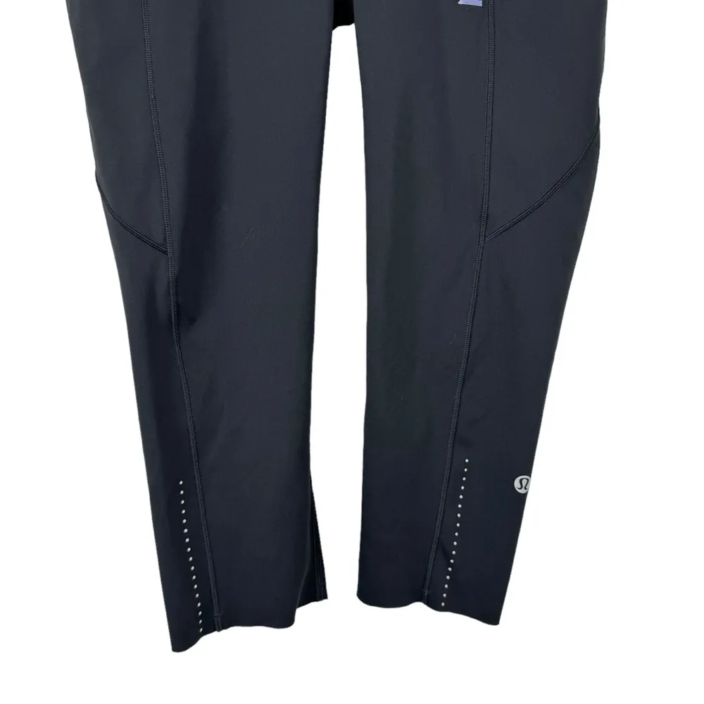 Lululemon X Peloton Fast & Free Crop Leggings II Nulux 19" W6AS5S Black Size 6 - Image 5