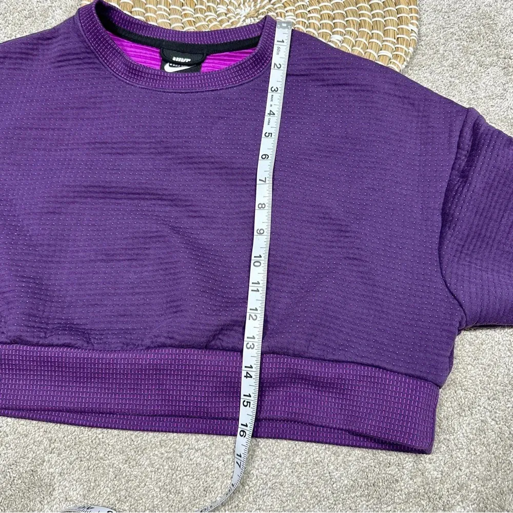 Nike Sportswear City Ready Fleece Cropped Crew Sweatshirt Purple Size SP - Image 15