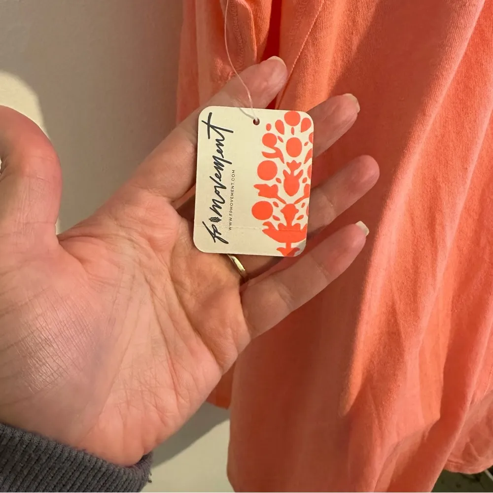 Free People Movement City Lives Oversized Tank top in neon coral New size small - Image 13