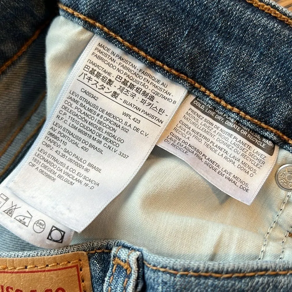 Levi's‎ High Rise Raw Hem Button Fly Wedgie Ankle Skinny Jeans Sz 30 C17 - Image 7