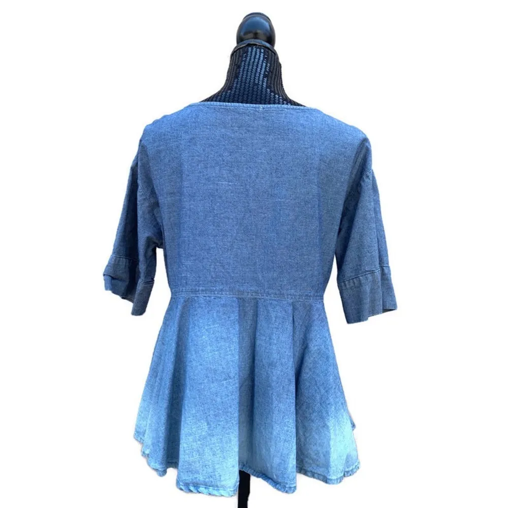 AG Adriano Goldschmied denim flared shirt M - Image 2