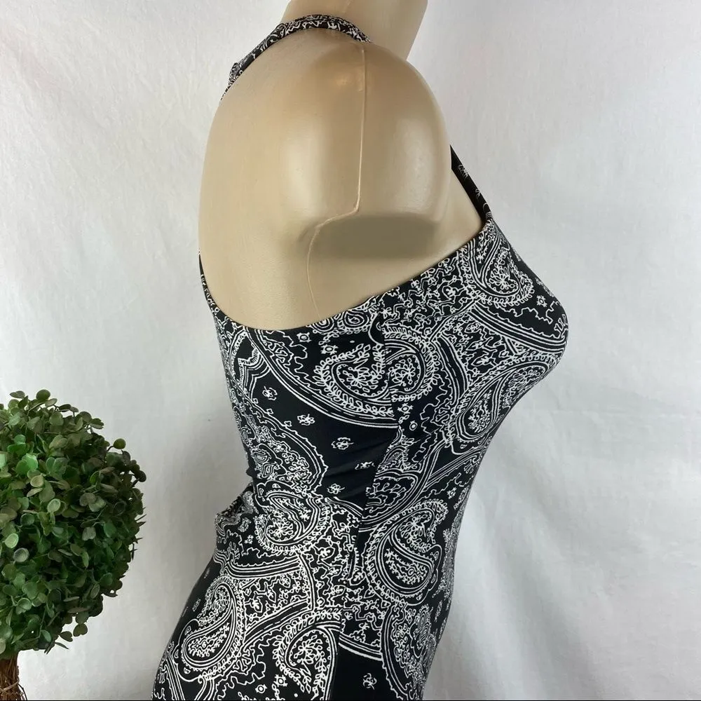 DKNY Donna Karan Black & White 1 Piece Resort Bathing Swim Suit 4 - Image 4