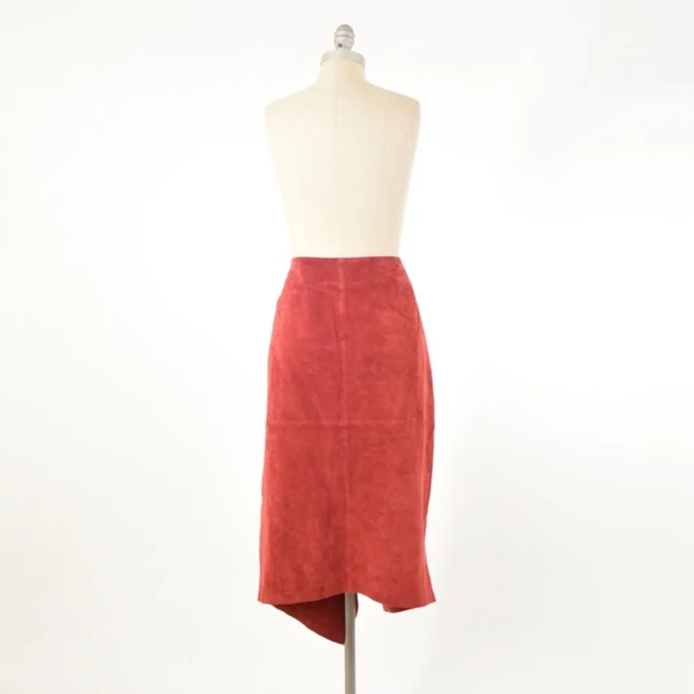 New pink suede wrap skirt by ASOS size 2 petite - Image 4