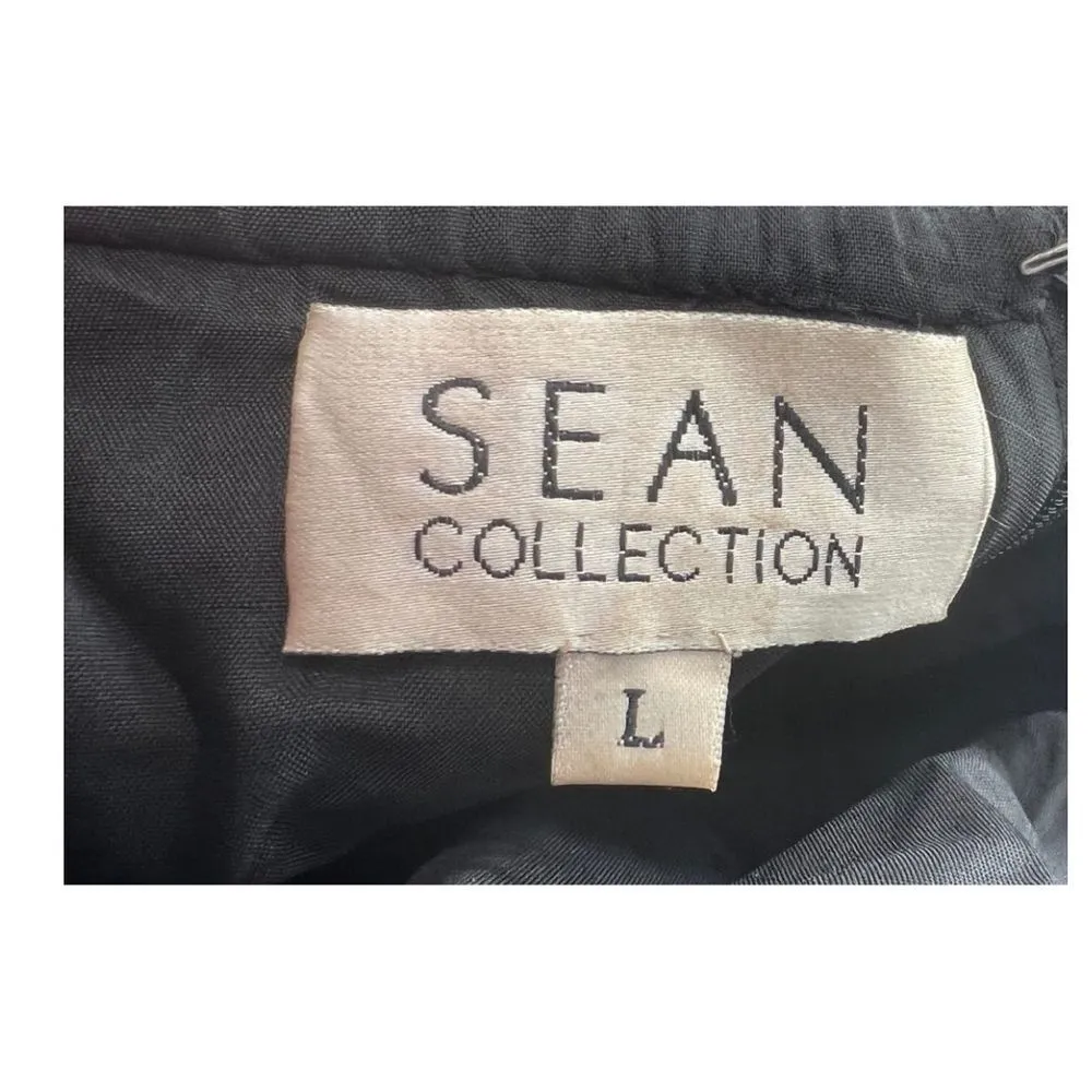 Sean sequin long strapless formal zebra print iridescent side slit prom Black Size L - Image 4