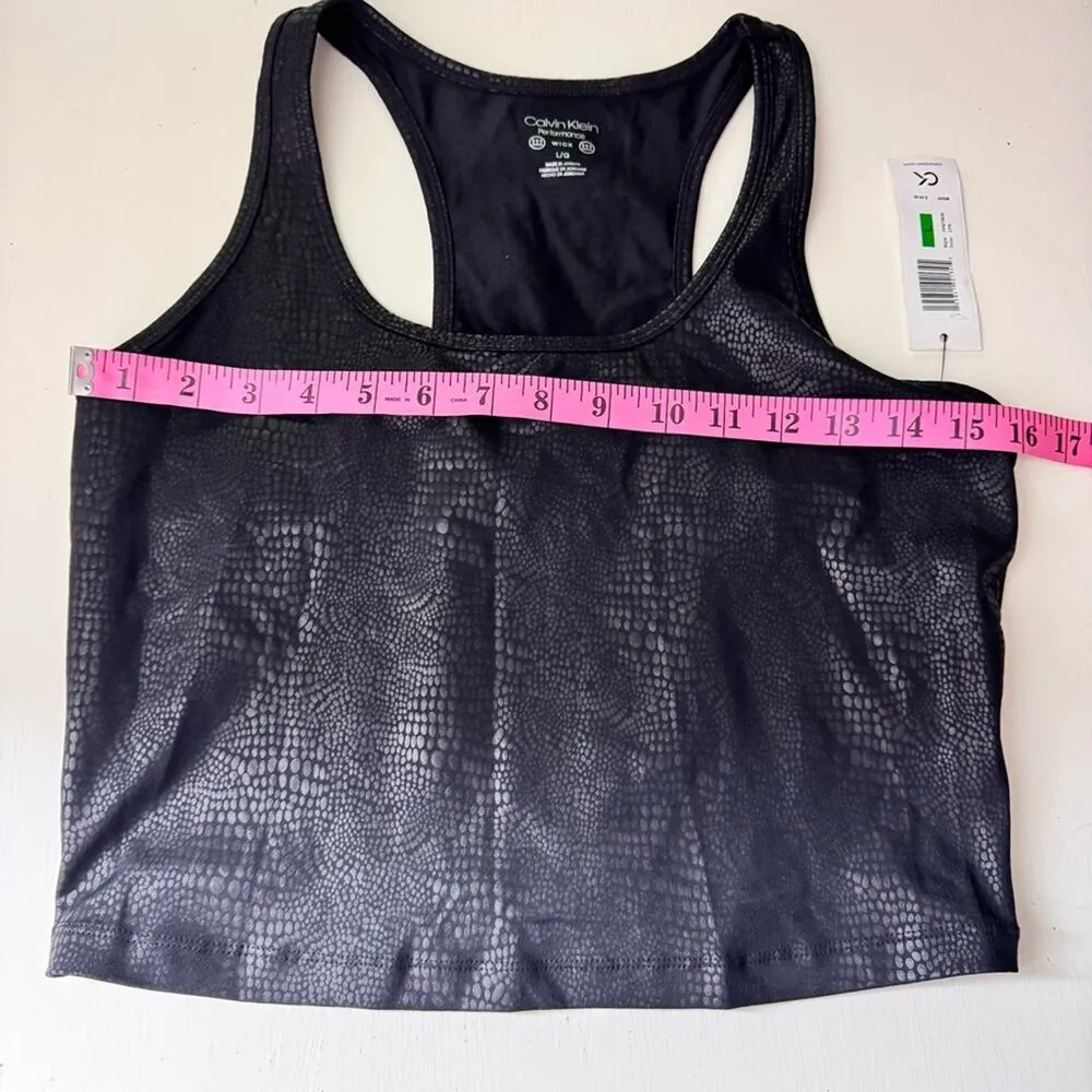 Calvin Klein Women’s Racerback Athletic Sporty Athleisure Crop Tank Sz L - Image 4